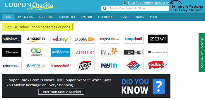 Smart coupons click shop save