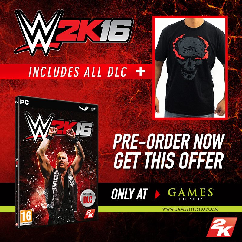 WWE 2K16 PC-Tshirt Offer