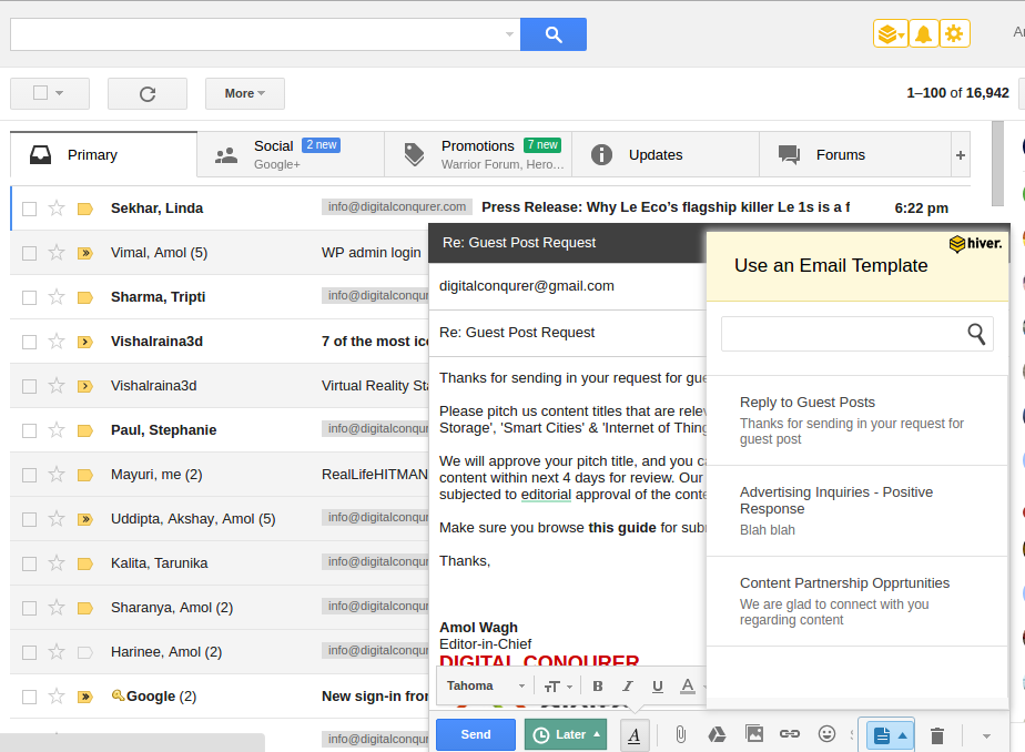 Hiver - Email Templates for Gmail