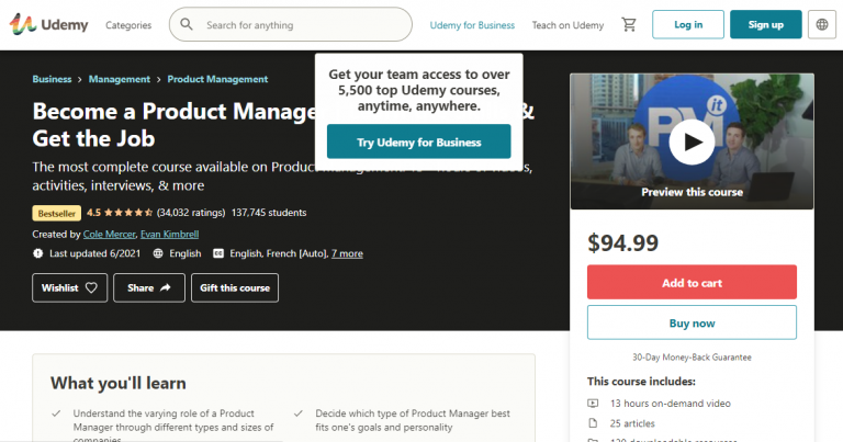 Become a Product Manager Learn the Skills and Get the Job on Udemy 768x403 1