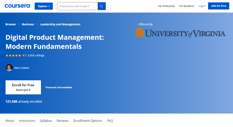 Digital Product Management Modern Fundamentals by the University of Virginia on Coursera 768x419 1