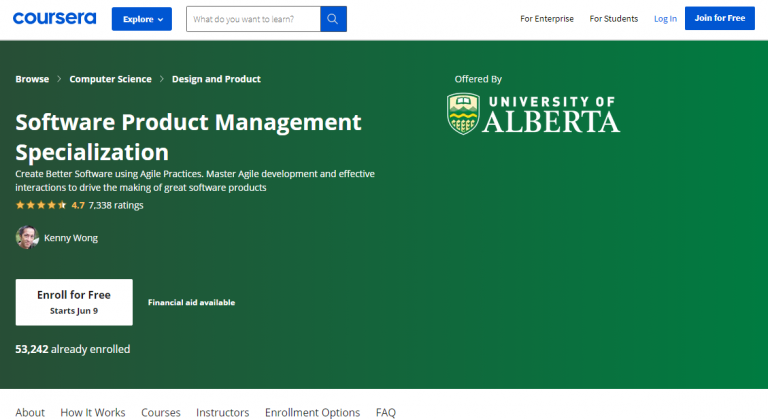 Software Product Management Specialization by the University of Alberta on Coursera 768x419 1