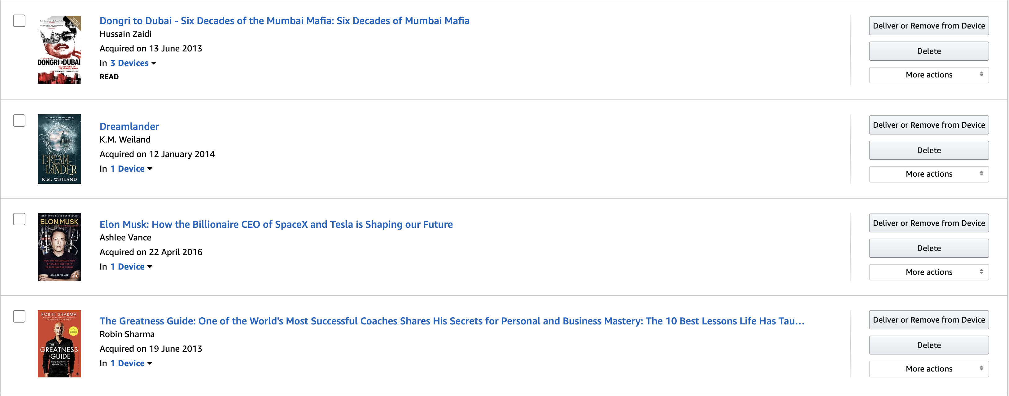 Amazon Kindle Content Library